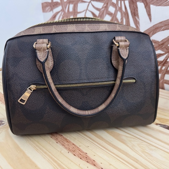 Rowan Satchel In Blocked Signature Canvas - Picture 3 of 4